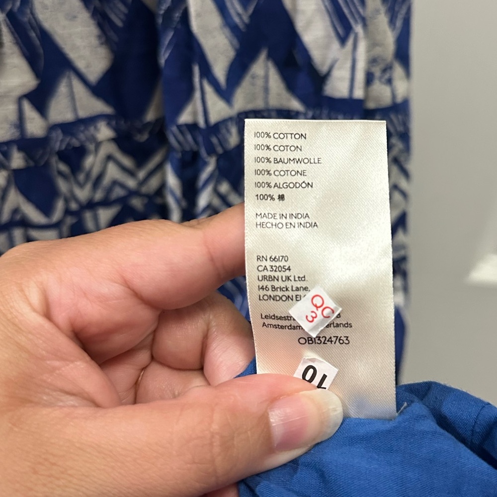 Anthropologie blue abstract tiered maxi dress size XS/S - Picture 11 of 12